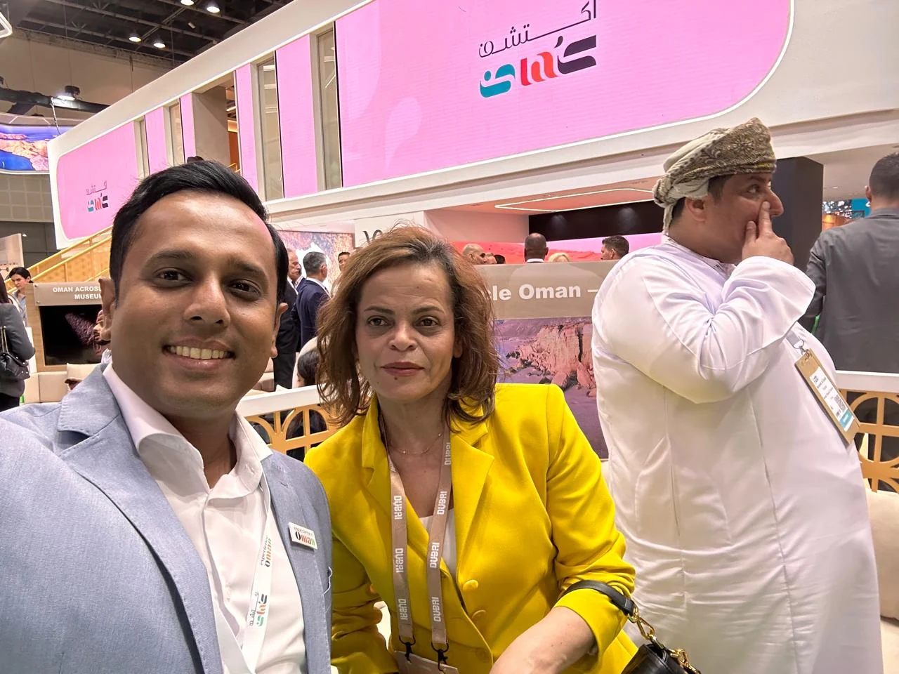 Travel industry partners together in an exhibition hall
