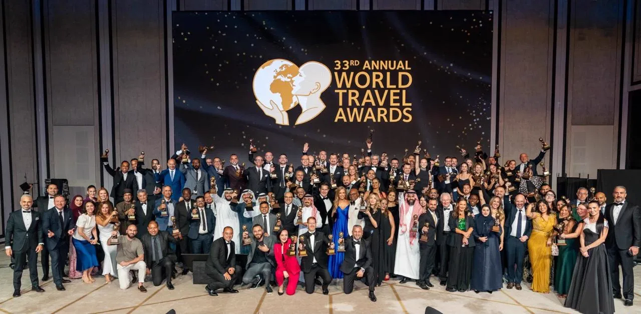 Award winners together on stage at the World Travel Awards
