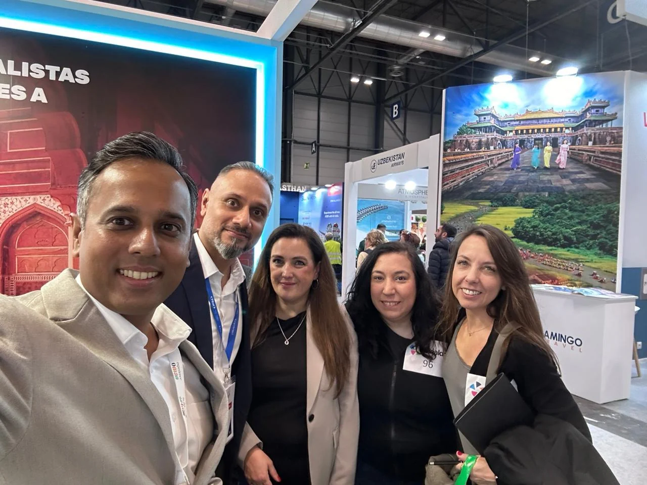 Miracle Oman representative taking a group selfie with travel partners