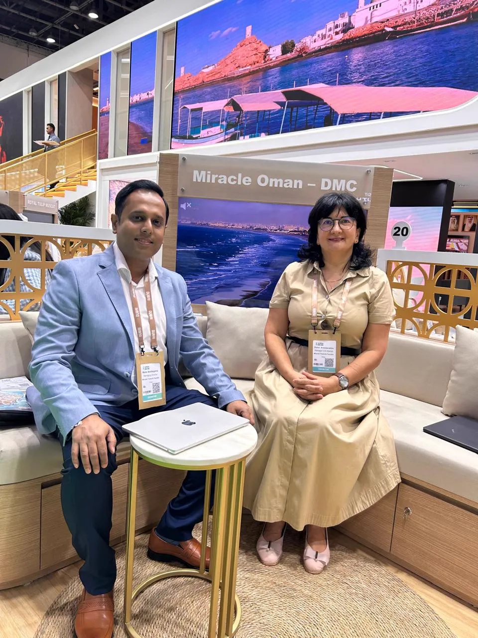 Team member meeting a partner at the Miracle Oman DMC stand